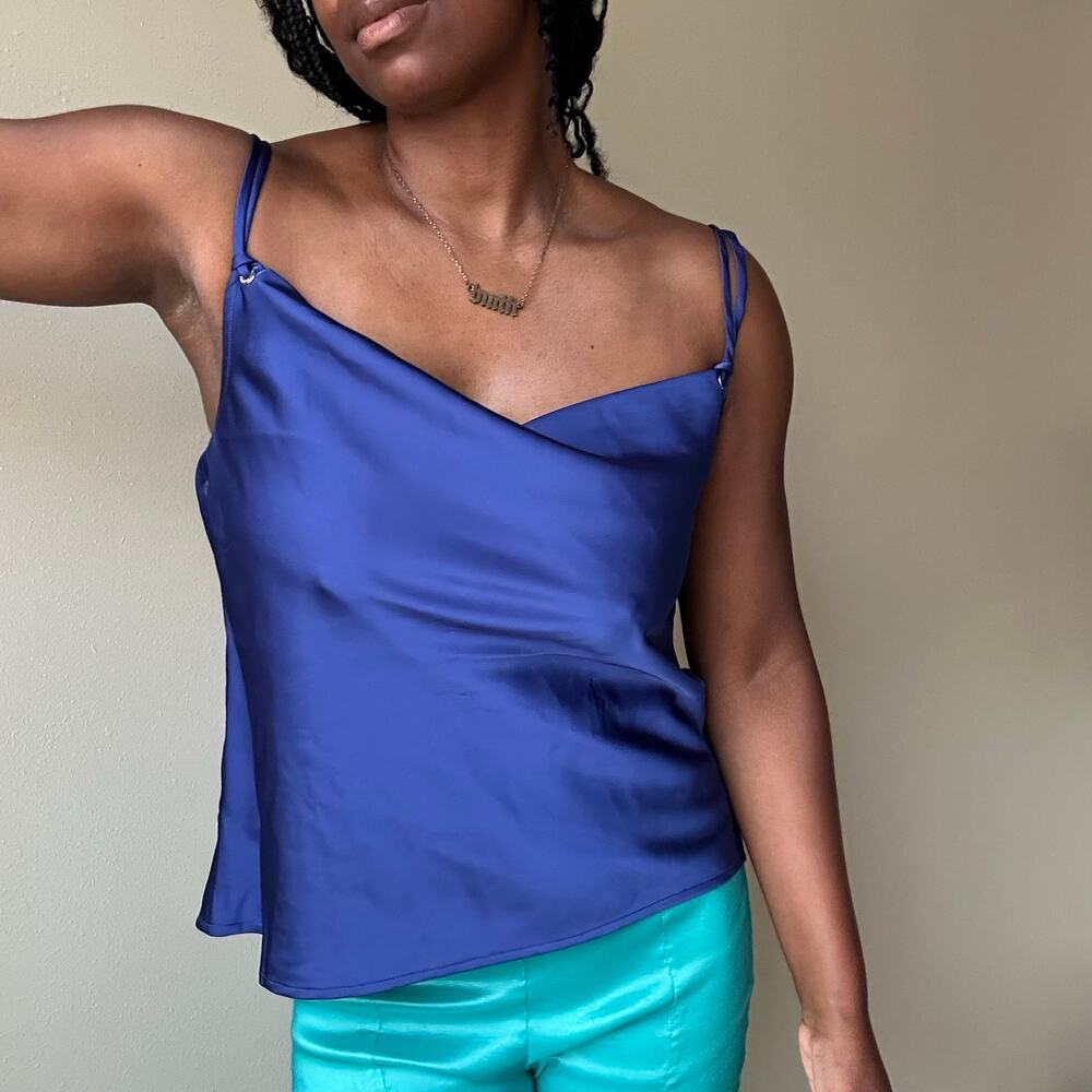 Calvin Klein Blue Cowl Neck Tank Top Size Medium